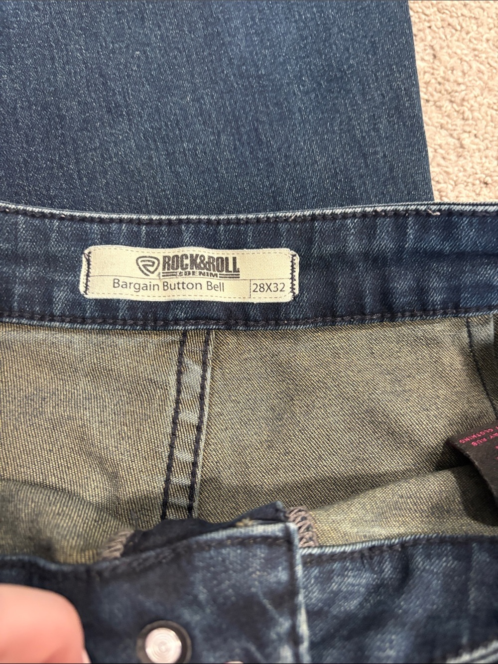 Rock And Roll Bargain Button Bell Jeans - Picture 2 of 9
